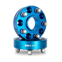 Load image into Gallery viewer, Mishimoto Borne Off-Road Wheel Spacers - 5x127 - 71.6 - 38.1mm - M14 - Blue
