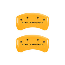 Load image into Gallery viewer, MGP 4 Caliper Covers Engraved F &amp; R Gen 4/Camaro Yellow Finish Black Char 2000 Chevrolet Camaro
