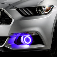 Load image into Gallery viewer, Oracle 15-17 Ford Mustang Dynamic RGB+A Projector Surface Mount Fog Light Halo Kit - ColorSHIFT
