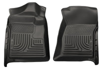 Load image into Gallery viewer, Husky Liners 07-12 Chevrolet Silverado/GMC Sierra Regular Cab WeatherBeater Black Floor Liners
