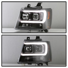 Load image into Gallery viewer, Spyder 07-14 Chevy Suburban/1500/2500/Tahoe V2 Projector Headlights All Blk PRO-YD-CSUB07V2-DRL-BKV2
