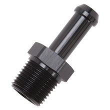 Load image into Gallery viewer, Edelbrock Hose End Straight 3/8In NPT to 3/8In Barb Black Anodize
