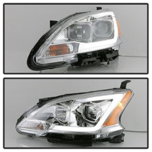 Load image into Gallery viewer, xTune 13-15 Nissan Sentra DRL LED Light Bar Halogen Projector Headlights - Chrm (PRO-JH-NS13-LB-C)
