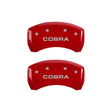 Load image into Gallery viewer, MGP Rear set 2 Caliper Covers Engraved Rear Cobra Red finish silver ch
