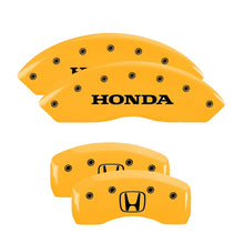 Load image into Gallery viewer, MGP 4 Caliper Covers Engraved Front &amp; Rear MGP Yellow finish black ch
