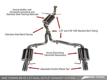 Load image into Gallery viewer, AWE Tuning Audi B8 A5 2.0T Touring Edition Exhaust - Dual Outlet Polished Silver Tips
