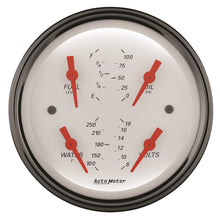 Load image into Gallery viewer, AutoMeter Gauge Quad 3-3/8in. 0 Ohm(e) to 90 Ohm(f)Elec Arctic White

