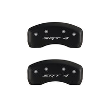 Load image into Gallery viewer, MGP 4 Caliper Covers Engraved Front &amp; Rear SRT4 Red finish silver ch
