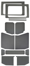 Load image into Gallery viewer, DEI 18-23 Jeep Wrangler JL 4-Door Boom Mat Complete Headliner Kit - 13 Piece - Gray Leather Look
