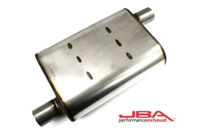 Load image into Gallery viewer, JBA Universal Chambered Style 304SS Muffler 13x9.75x4 2in Inlet Diameter Offset/Offset
