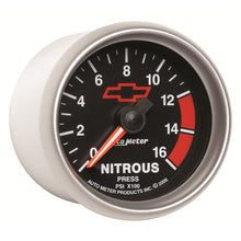 Load image into Gallery viewer, Autometer GM Bowtie Black 2-1/16in 0-1600 PSI Nitrous Pressure - Digital Stepper Motor

