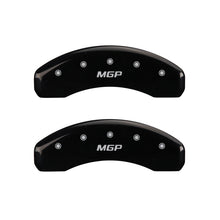Load image into Gallery viewer, MGP 2 Caliper Covers MGP Black Finish Silver Characters 2018 Chevrolet Tahoe
