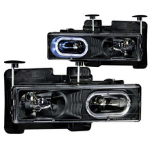 Load image into Gallery viewer, ANZO 1988-1998 Chevrolet C1500 Crystal Headlights Black w/ Halo
