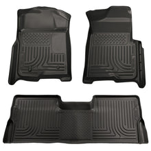 Load image into Gallery viewer, Husky Liners 08-10 Ford SD Crew Cab WeatherBeater Combo Black Floor Liners (w/o Manual Trans Case)
