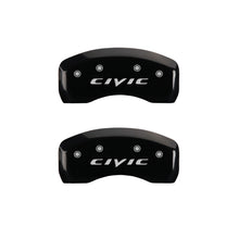 Load image into Gallery viewer, MGP 4 Caliper Covers Engraved Front Civic Engraved Rear 2015/CIVIC Black finish silver ch
