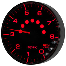Load image into Gallery viewer, Autometer Spek-Pro Gauge Tachometer 5in 8K Rpm W/Shift Light &amp; Peak Mem Black/Black
