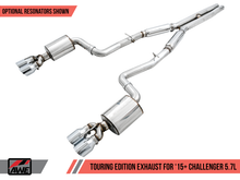 Load image into Gallery viewer, AWE Tuning 2017+ Challenger 5.7L Touring Edition Exhaust - Non-Resonated - Chrome Silver Quad Tips
