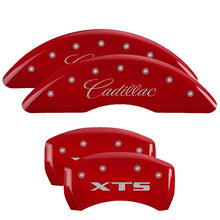 Load image into Gallery viewer, MGP 4 Caliper Covers Engraved Front &amp; Rear GMC Red finish silver ch
