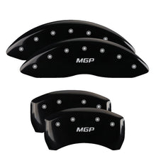 Load image into Gallery viewer, MGP 4 Caliper Covers Engraved Front &amp; Rear Circle K/Kia Black Finish Silver Char 2019 Kia Optima
