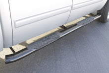 Load image into Gallery viewer, Lund 01-13 Chevy Silverado 1500 Crew Cab 5in. Oval Curved Steel Nerf Bars - Black
