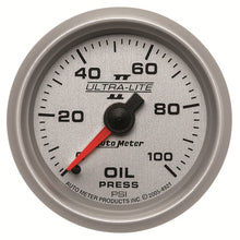Load image into Gallery viewer, Autometer Ultra-Lite II 52mm 0-100 PSI Mechanical Oil Pressure Gauge
