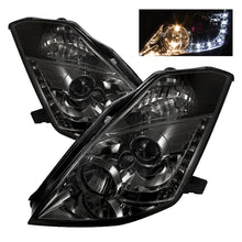 Load image into Gallery viewer, Spyder Nissan 350Z 03-05 Projector Headlights Halogen Model Only - DRL Smoke PRO-YD-N350Z02-DRL-SM

