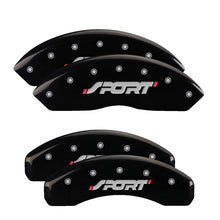 Load image into Gallery viewer, MGP 4 Caliper Covers Engraved Front &amp; Rear Oval logo/Ford Black finish silver ch
