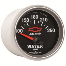 Load image into Gallery viewer, Autometer GM Bowtie Black 2-1/16in 100-250 F Pedestal Electronic Water Temp Gauge

