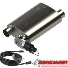 Load image into Gallery viewer, QTP 2.5in Weld-On 304SS Screamer Muffler w/Bolt-On QTEC Electric Cutout
