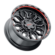 Load image into Gallery viewer, Weld Off-Road W140 20X10 Flare 6X135 6X139.7 ET-18 BS4.75 Gloss Black MIL Red 106.1
