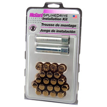 Load image into Gallery viewer, McGard SplineDrive Tuner 5 Lug Install Kit w/Locks &amp; Tool (Cone) M12x1.5 / 13/16 Hex - Gold (CS)

