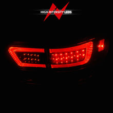 Load image into Gallery viewer, ANZO 11-13 Jeep Grand Cherokee LED Taillights w/ Lightbar Black Housing/Clear Lens 4pcs
