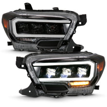 Load image into Gallery viewer, ANZO 2016-2018 Toyota Tacoma LED Projector Headlights Plank Style Black w/ Amber
