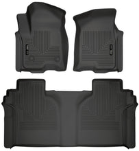 Load image into Gallery viewer, Husky Liners 19-23 Chevrolet Silverado 1500 Crew Cab WeatherBeater Blk Front &amp; 2nd Seat Floor Liners
