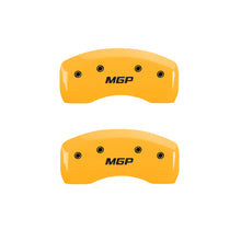 Load image into Gallery viewer, MGP 4 Caliper Covers Engraved Front &amp; Rear MGP Yellow finish black ch
