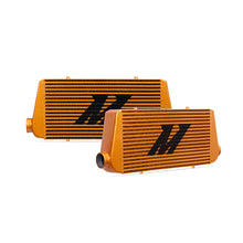 Load image into Gallery viewer, Mishimoto Universal Gold R Line Intercooler Overall Size: 31x12x4 Core Size: 24x12x4 Inlet / Outlet
