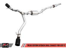 Load image into Gallery viewer, AWE Tuning 20-21 Jeep Gladiator JT 3.6L Tread Edition Cat-Back Dual Exhaust - Diamond Black Tip
