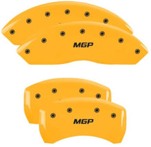 Load image into Gallery viewer, MGP 4 Caliper Covers Engraved Front &amp; Rear MGP Yellow Finish Black Char 2019 Chevrolet Blazer

