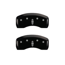 Load image into Gallery viewer, MGP 4 Caliper Covers Engraved Fr Lincoln Rr Star Logo Blk Finish Silver Char 18 Lincoln Continental
