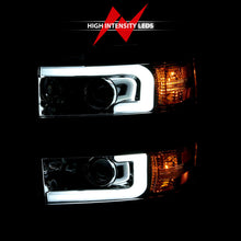 Load image into Gallery viewer, ANZO 2015-2016 Chevrolet Silverado Projector Headlights w/ Plank Style Design Chrome w/ Amber
