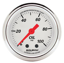 Load image into Gallery viewer, AutoMeter Gauge Oil Press 2-1/16in. 100PSI Mech Arctic White
