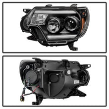 Load image into Gallery viewer, Spyder Toyota Tacoma 12-15 Projector Headlights Light Bar DRL Black PRO-YD-TT12-LBDRL-BK

