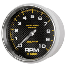 Load image into Gallery viewer, Autometer Marine Carbon Fiber 5in 10K RPM In-Dash Tachometer Gauge
