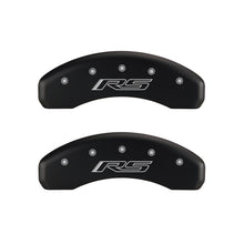 Load image into Gallery viewer, MGP 4 Caliper Covers Engraved Front Gen 5/Camaro Engraved Rear Gen 5/RS Red finish silver ch
