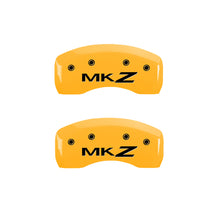 Load image into Gallery viewer, MGP 4 Caliper Covers Engraved Front Lincoln Rear MKZ Yellow Finish Black Char 2011 Lincoln MKZ
