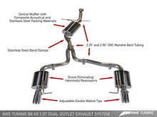 Load image into Gallery viewer, AWE Tuning Audi B8 A5 2.0T Touring Edition Exhaust - Dual Outlet Polished Silver Tips
