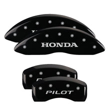 Load image into Gallery viewer, MGP 4 Caliper Covers Engraved Front Honda Engraved Rear H Logo Black finish silver ch
