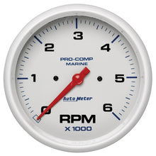 Load image into Gallery viewer, Autometer Marine White Ultra-Lite 5in In-Dash Tachometer 0-6K RPM
