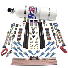 Load image into Gallery viewer, Nitrous Express Shark Dual Stage/Gas/Rails 16 Nozzles Nitrous Kit (200-1200HP) w/10lb Bottle
