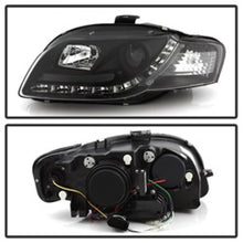Load image into Gallery viewer, Spyder Audi A4 06-08 Projector Headlights Halogen Model Only - DRL Black PRO-YD-AA405-DRL-BK
